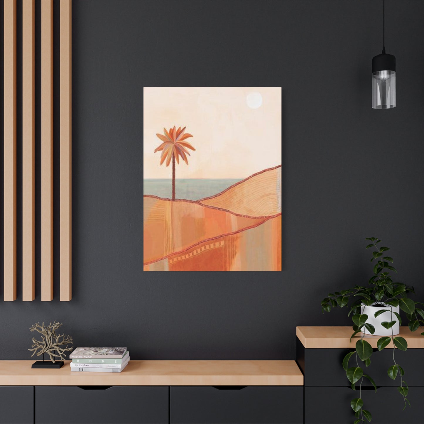 Brown Palm Tree In The Desert Wall Art & Canvas Prints