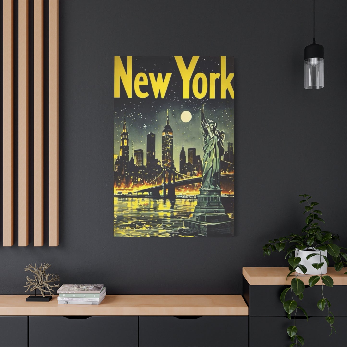 Night Cityscape Skyline Painting NYC Skylines Wall Art & Canvas Prints