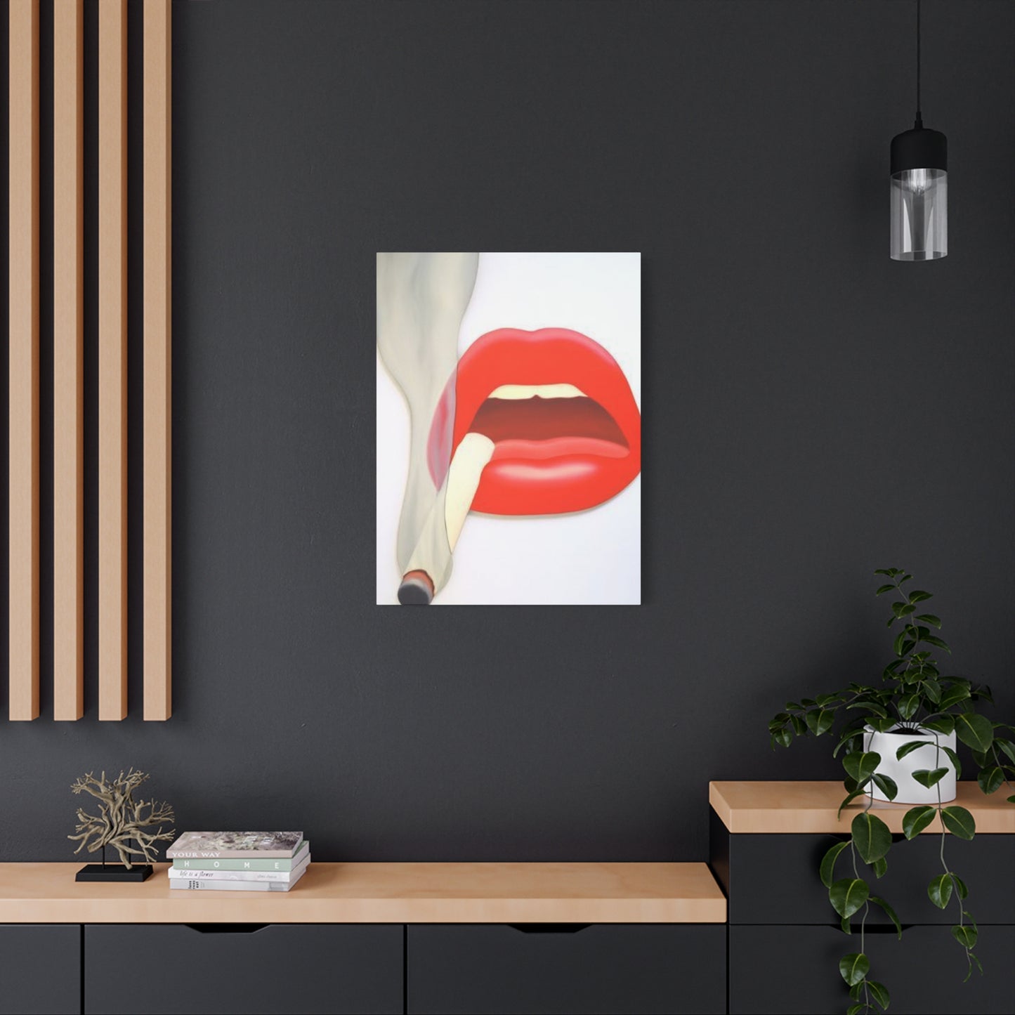 Smoking Lips Painting Wall Art & Canvas Prints