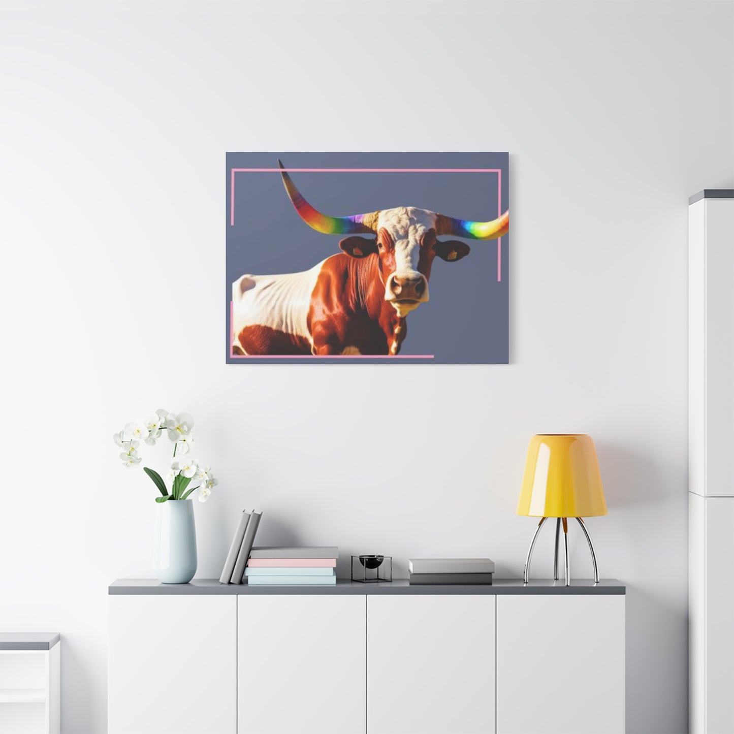 Colorful Long Horn Wall Art & Canvas Prints