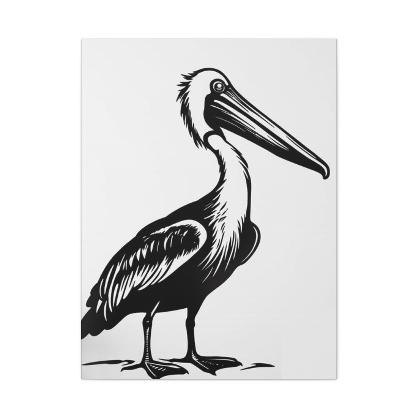 Black & White Pelican Poster Wall Art & Canvas Prints