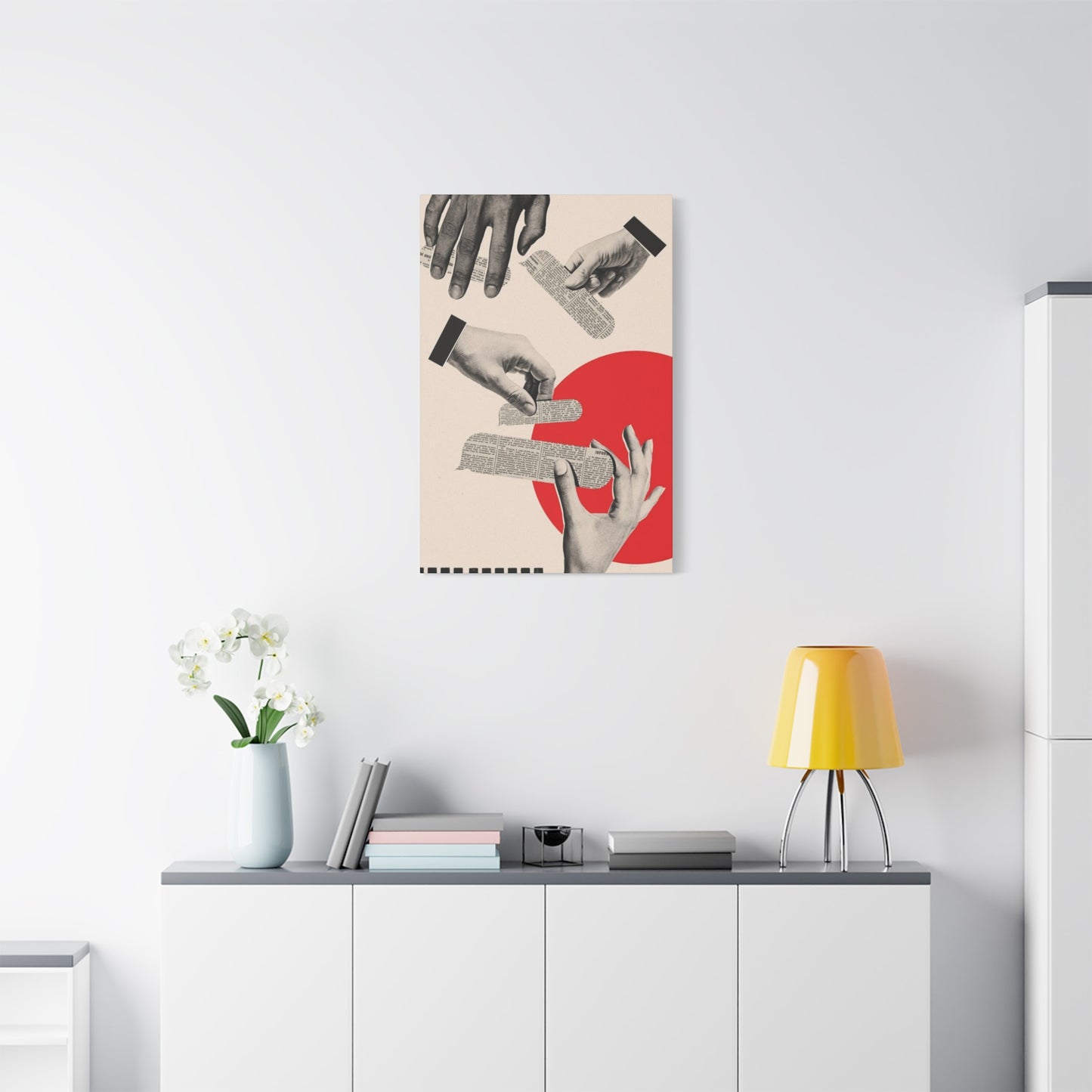 Chit Paper Abstract Mixed Media Wall Art & Canvas Prints