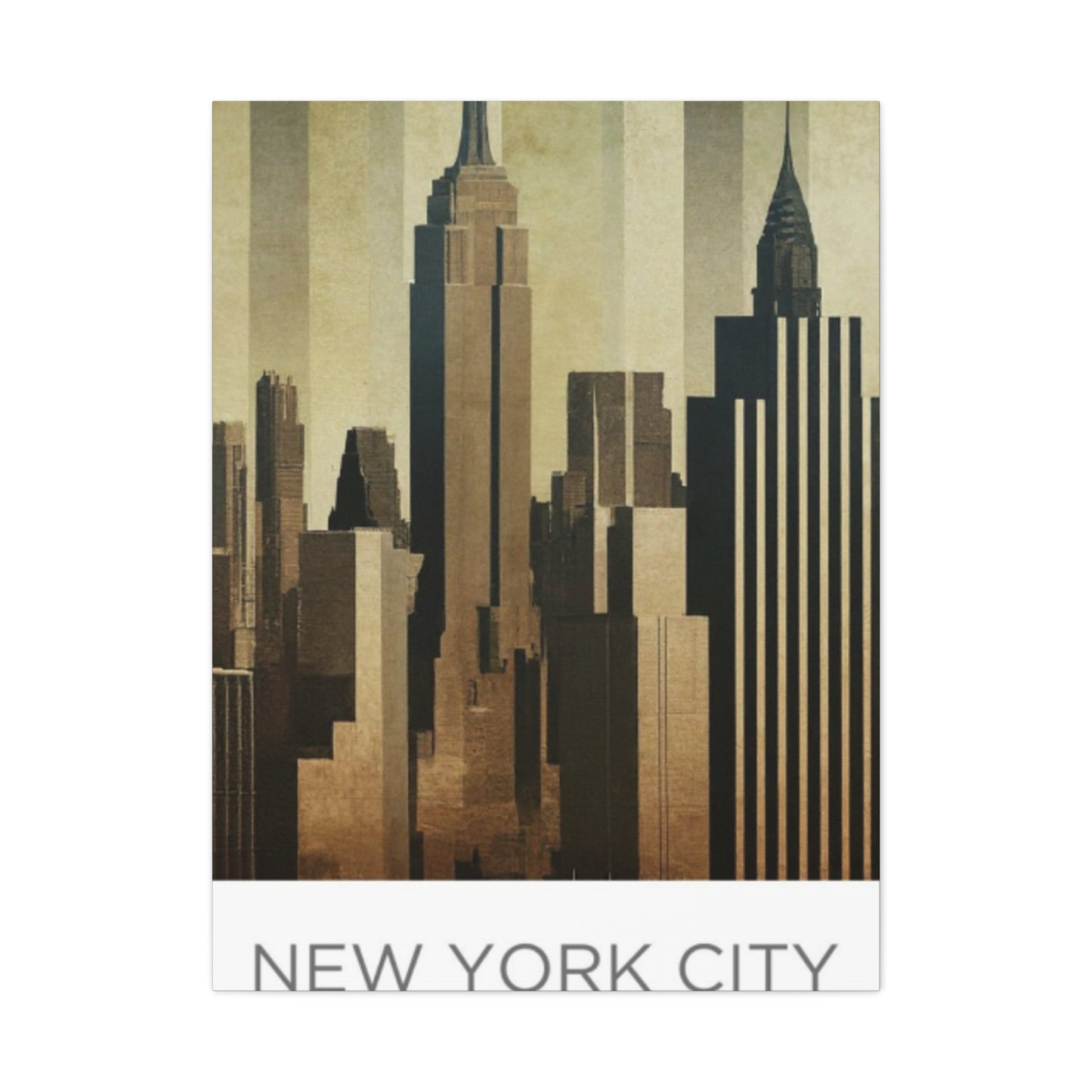 Sepia Tone City Skyline NYC Skyline Wall Art & Canvas Prints