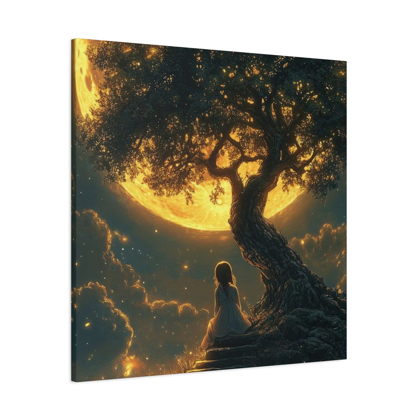 Yellow Moonrise Fantasy Wall Art & Canvas Prints