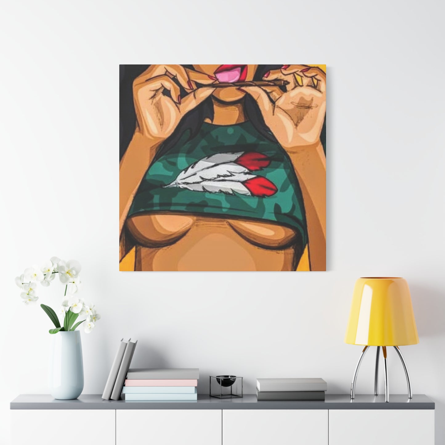 Women With Joint Marijuana Wall Art & Canvas Prints