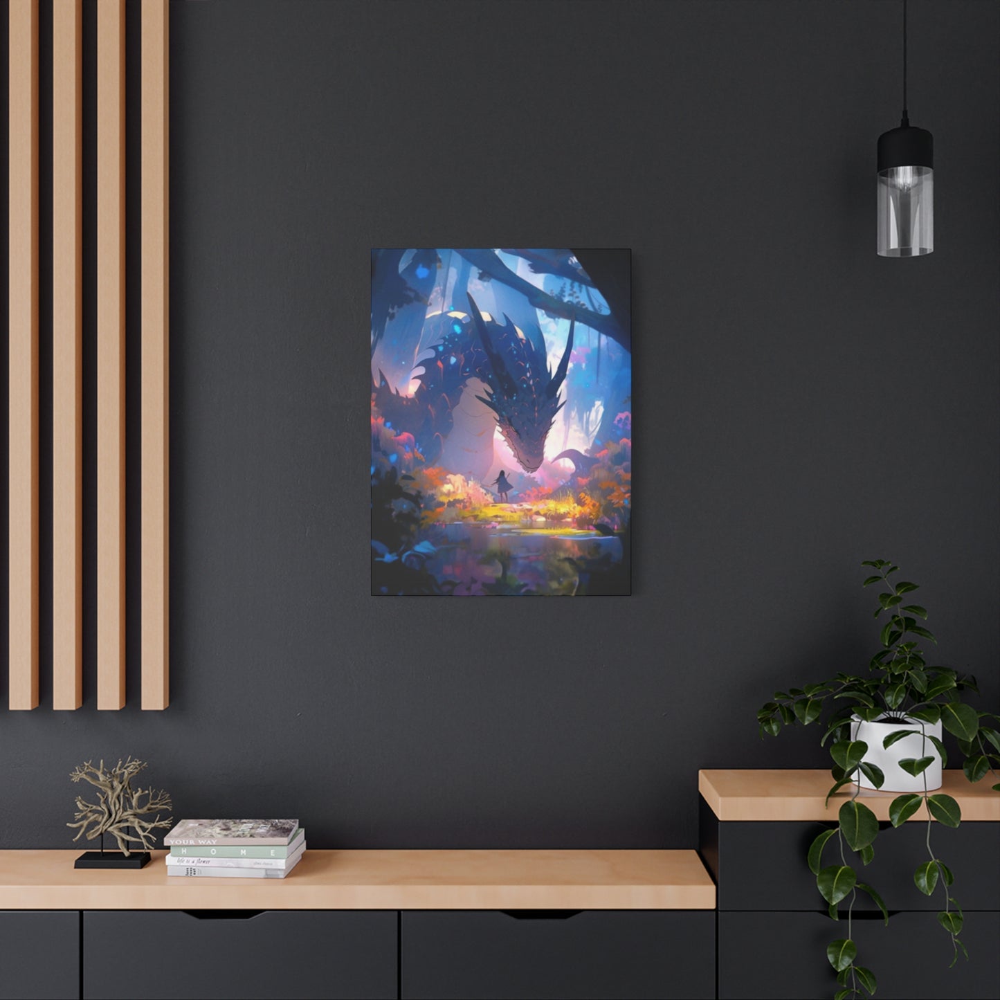 Little Girl with Dragon Wall Art & Canvas Prints