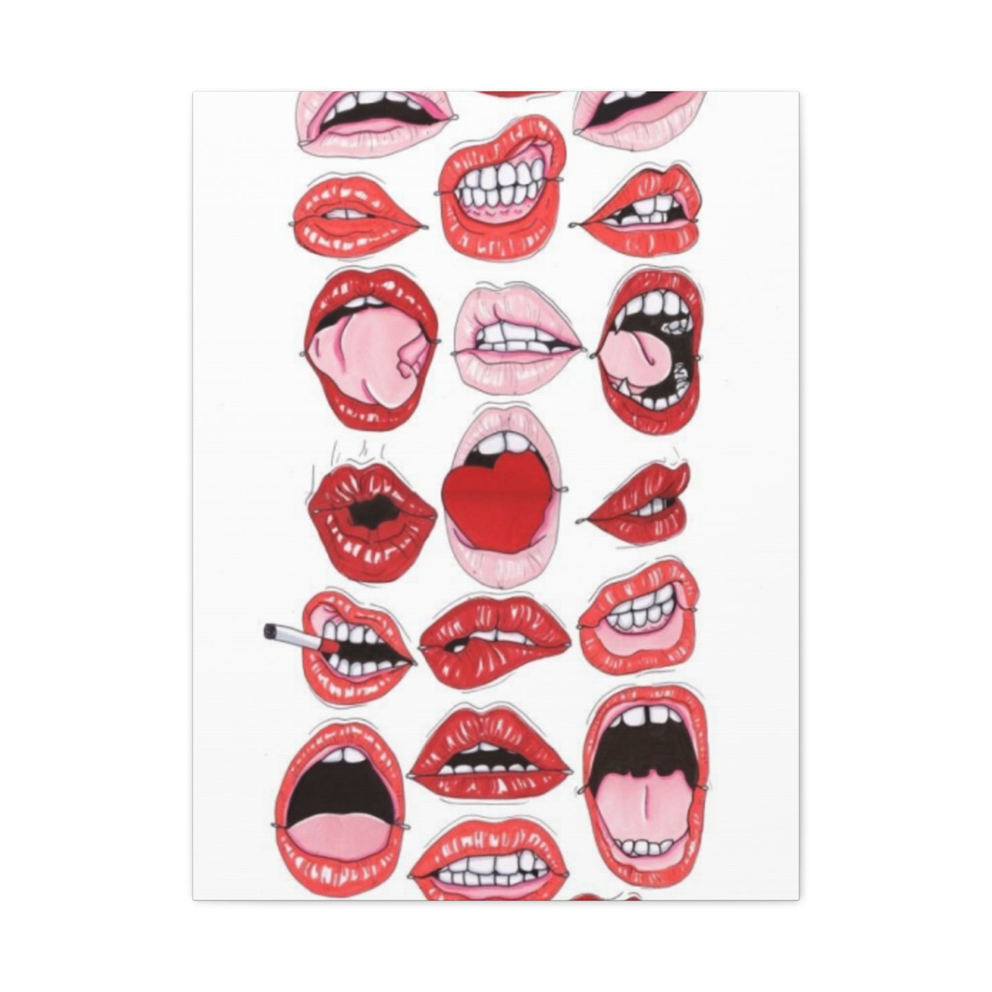 Lips Abstract Painting Wall Art & Canvas Prints