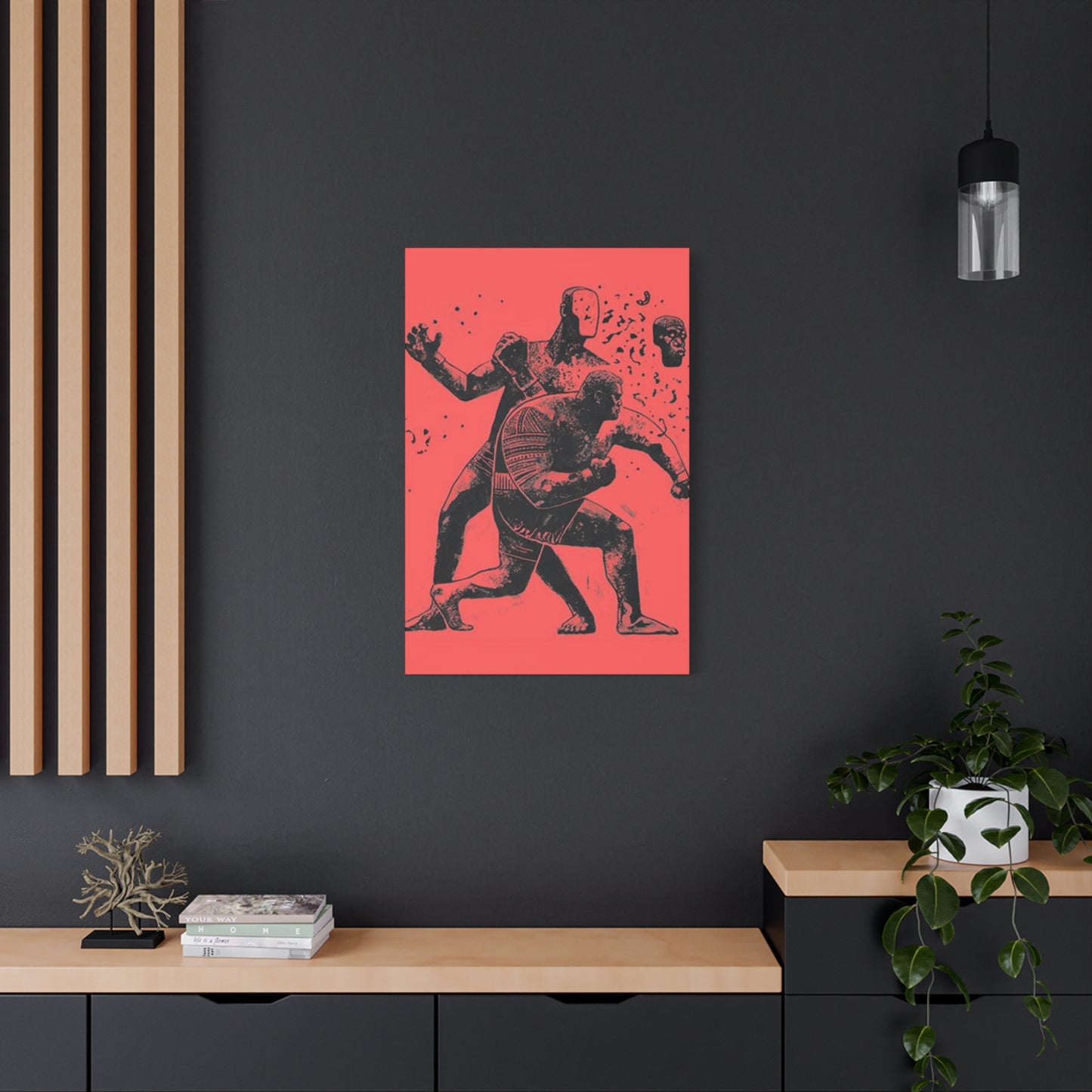 Two Men Boxing Mixed Media Wall Art & Canvas Prints