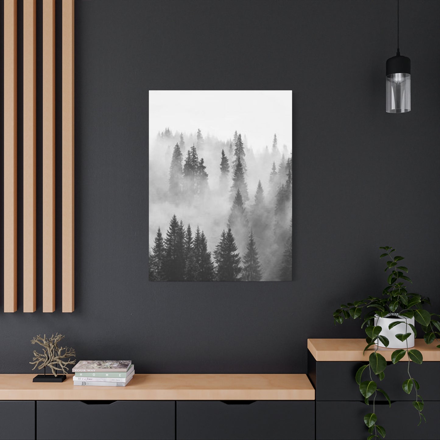 Black & White Fog Forest Fine Wall Art & Canvas Prints