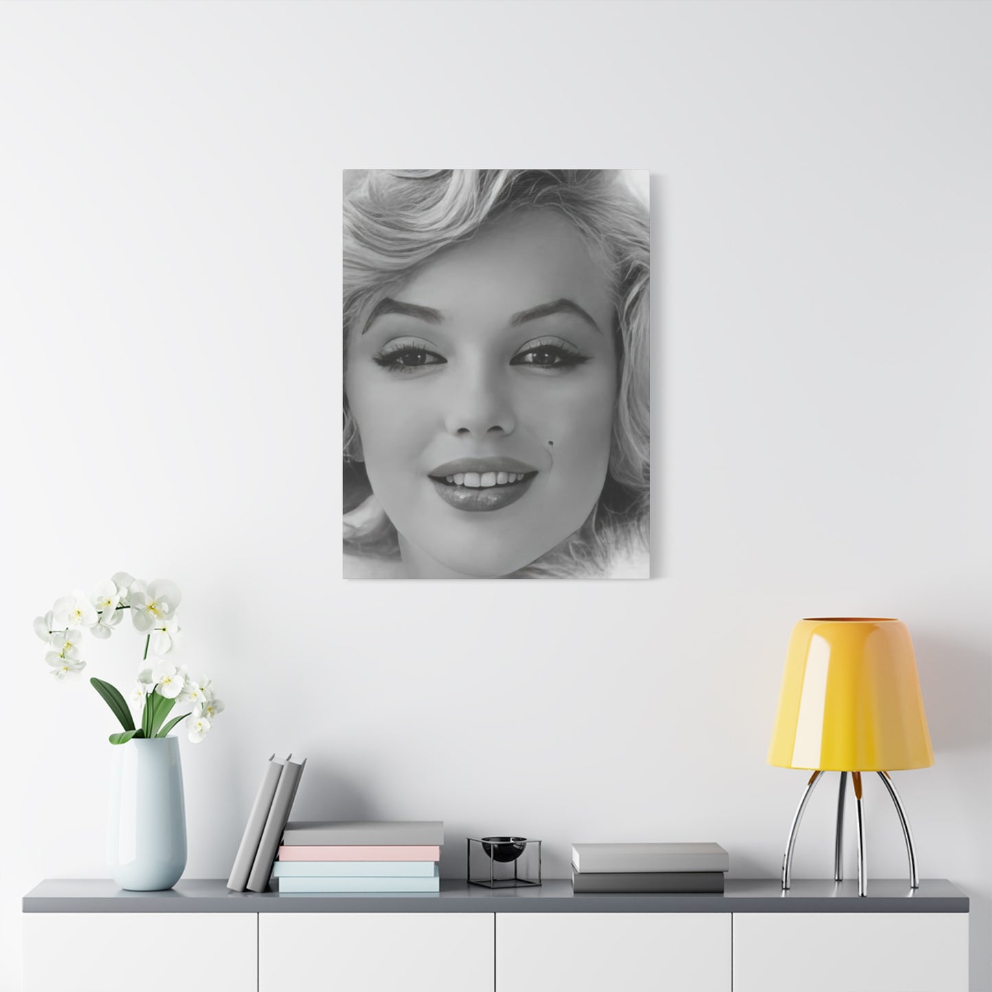 Monochrome Beautiful Face Of Marilyn Monroe Wall Art & Canvas Prints