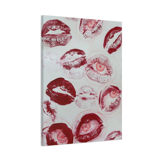 Cherry Color Lips Painting Wall Art & Canvas Prints