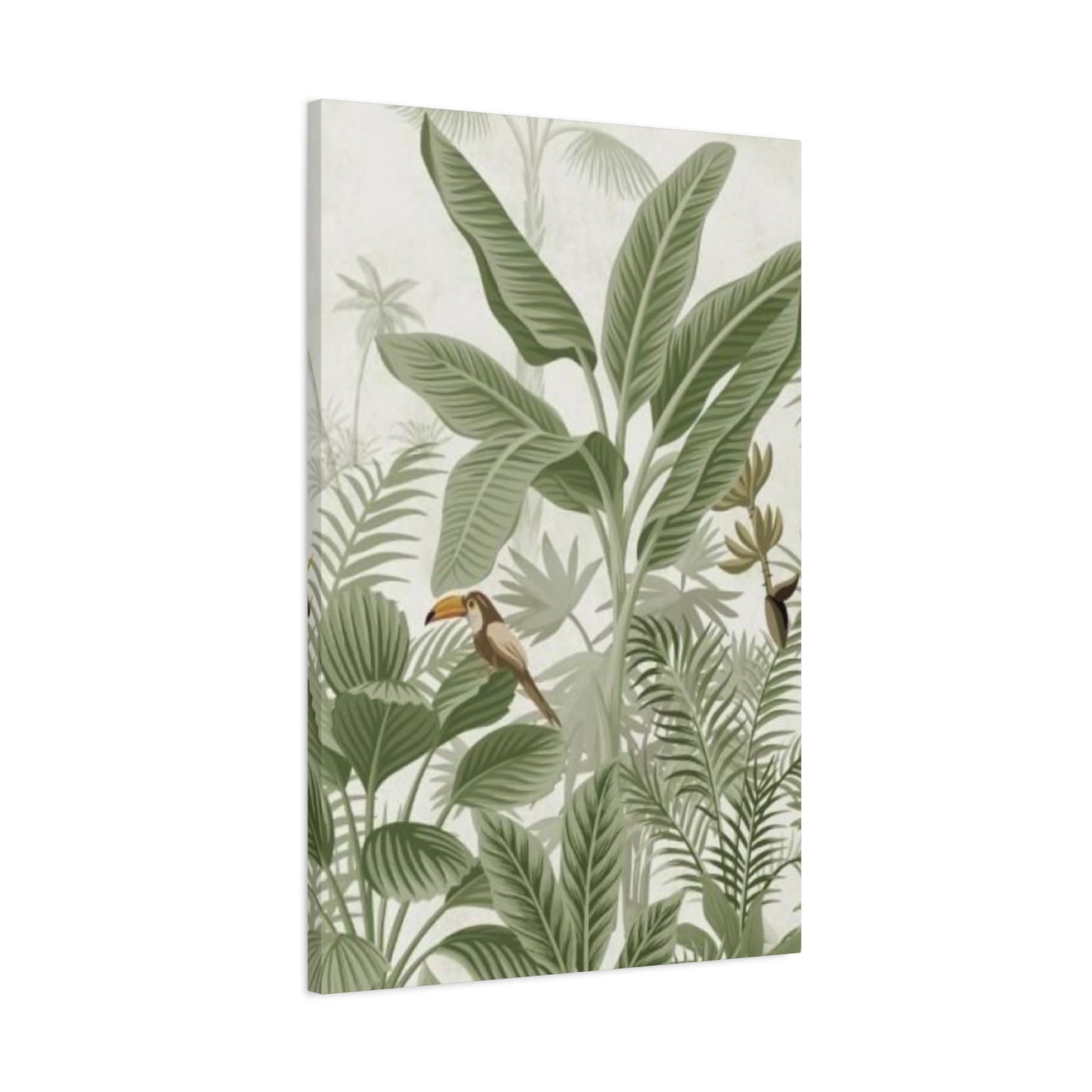 Beautiful Olive Green Plant & Bird Poster Wall Art & Canvas Prints