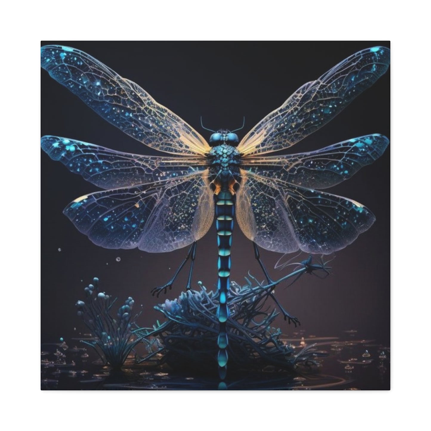 Dark Theme Dragonfly Wall Art & Canvas Prints