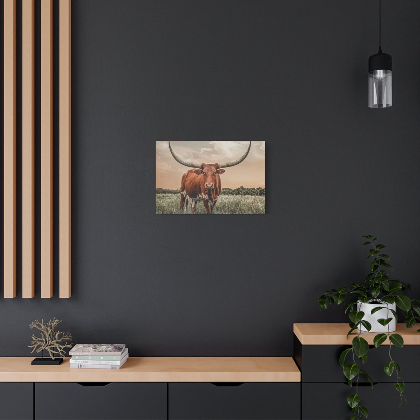 Hairy Buffalo U Shaped Long Horns Wall Art & Canvas Prints