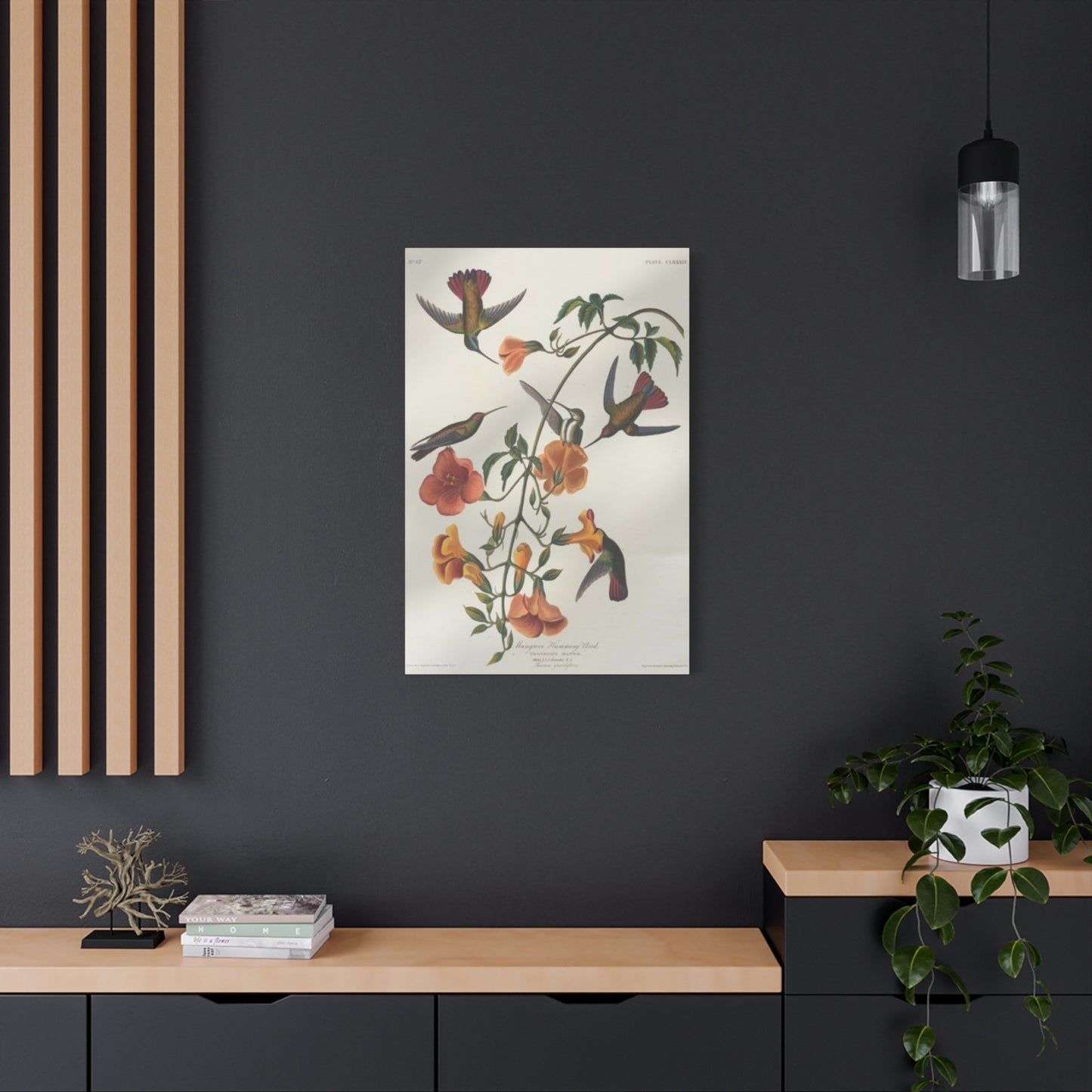 Humming Bird On Plant Painting Wall Art & Canvas Prints