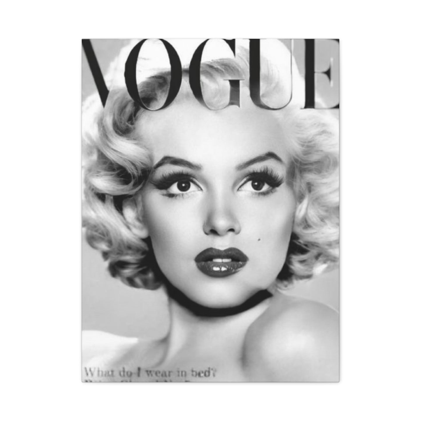 Monochrome Beautiful Face Of Marilyn Monroe On Vogue Wall Art & Canvas Prints