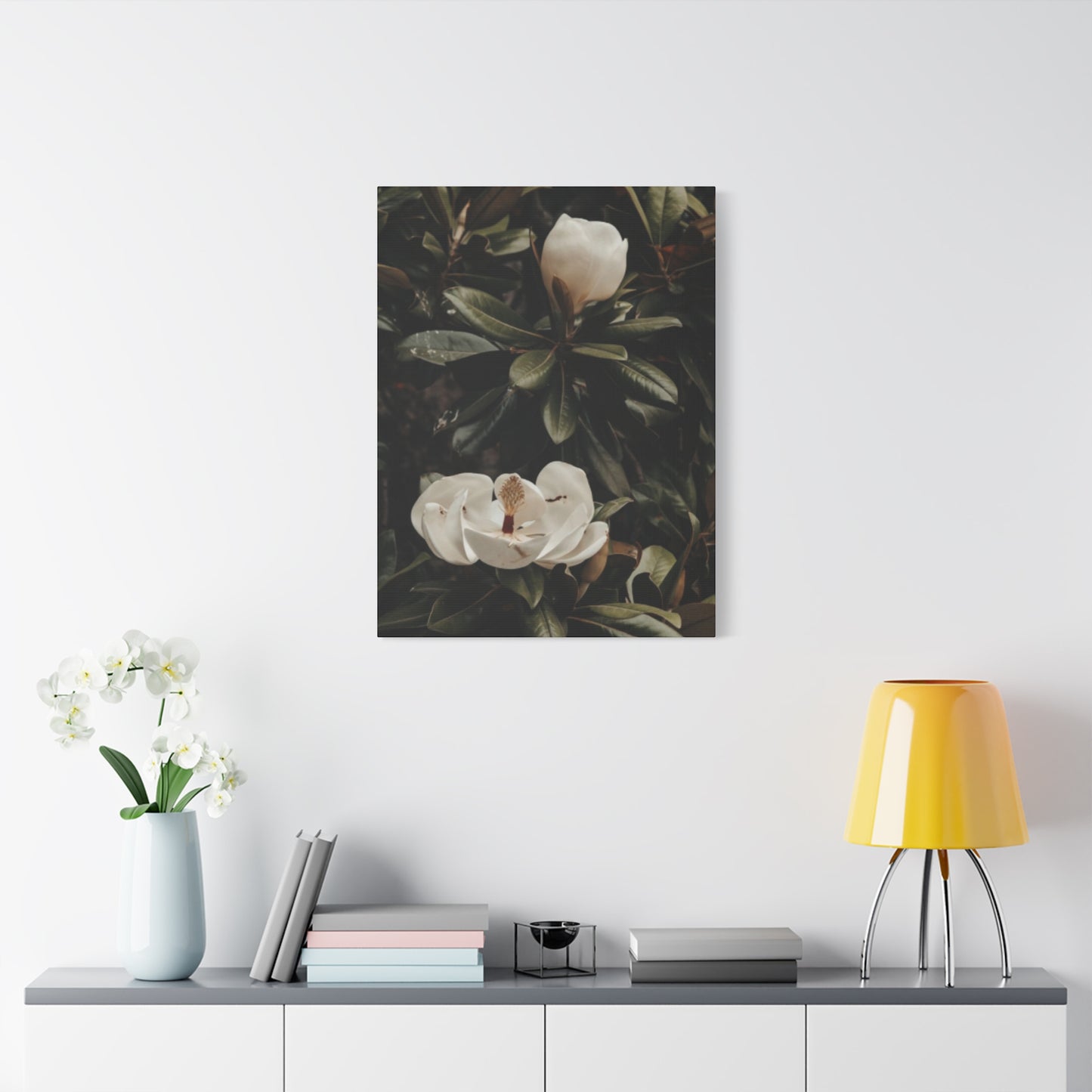 White Magnolia Flower Painting Wall Art & Canvas Prints