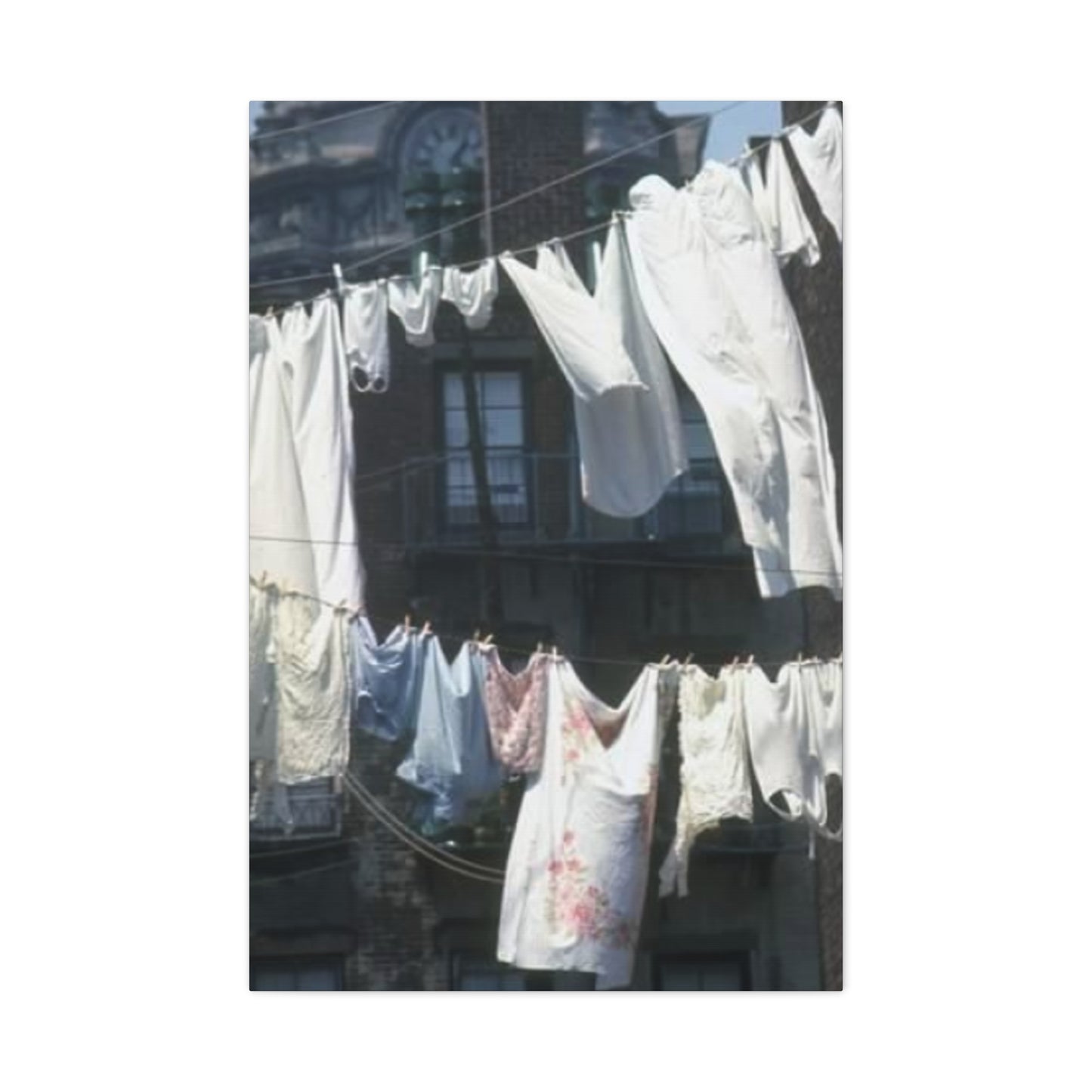 Clothes Drying On Rope Poster Laundry Wall Art & Canvas Prints