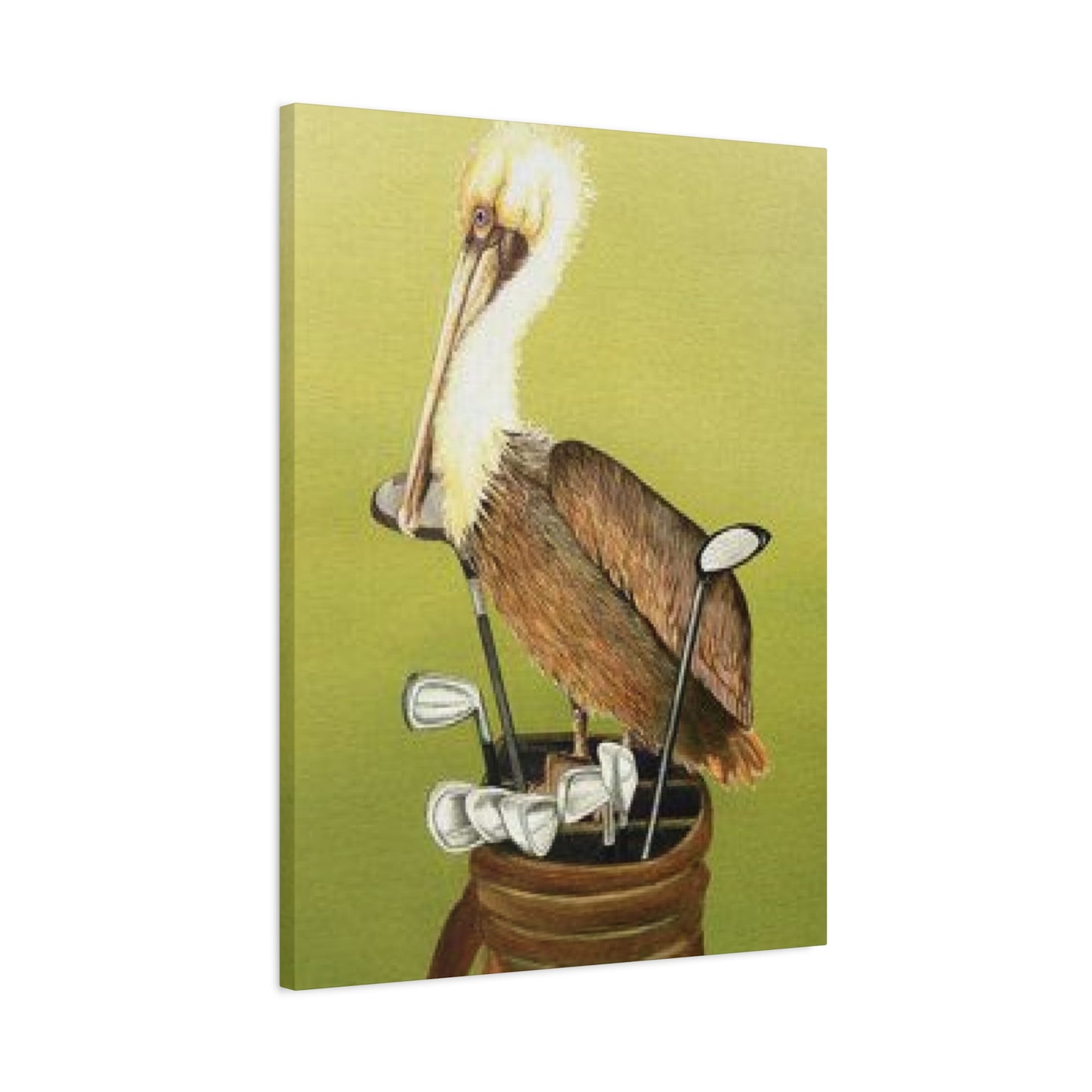 Pelican On a Golf Bag Painting Wall Art & Canvas Prints