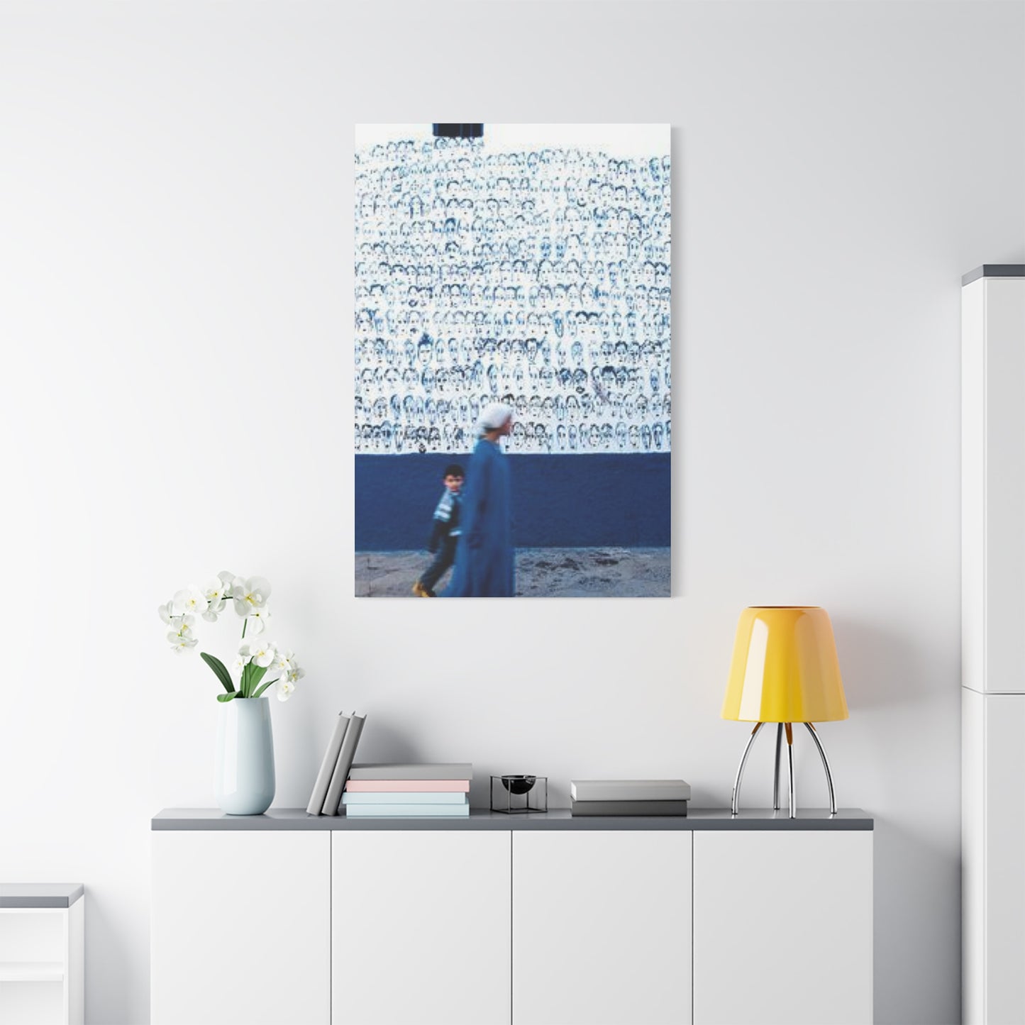 Blue Color Women & Child Moroccan Wall Art & Canvas Prints