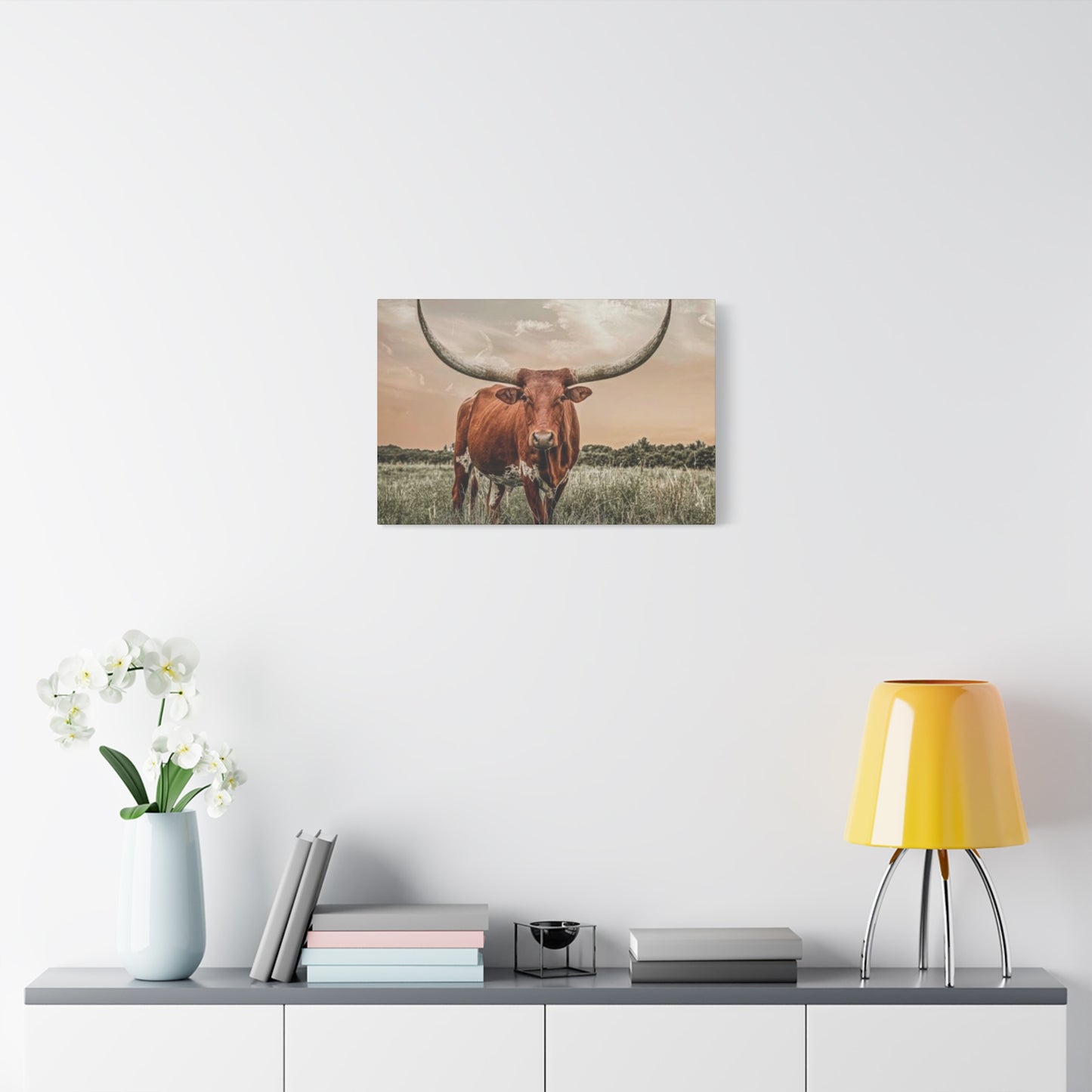 Hairy Buffalo U Shaped Long Horns Wall Art & Canvas Prints