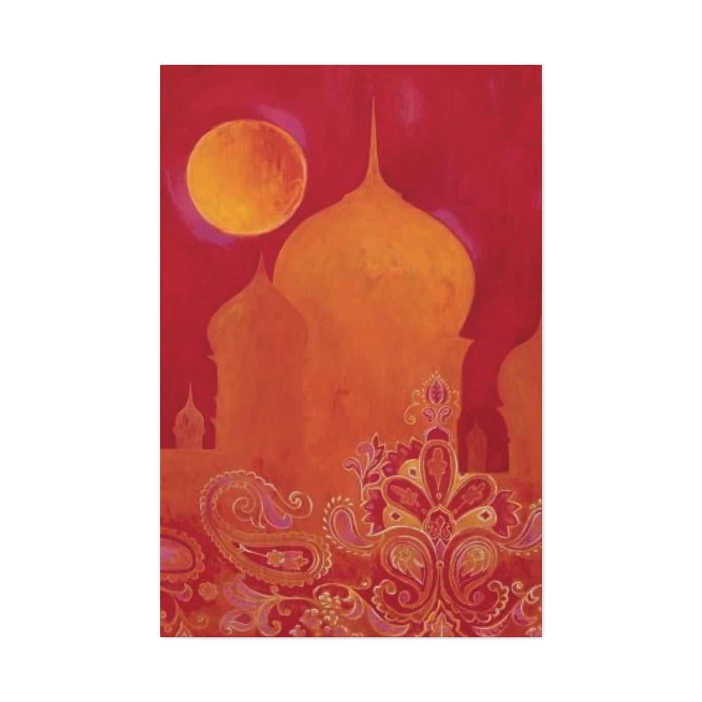 Red Moon Painting Moroccan Wall Art & Canvas Prints