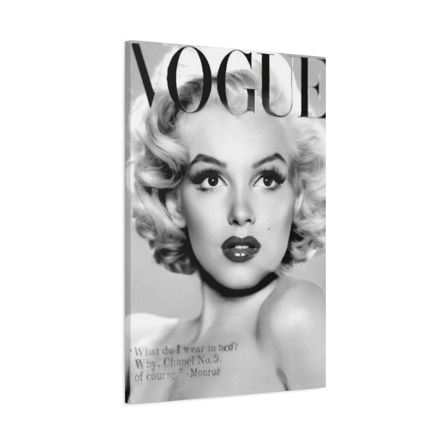 Monochrome Beautiful Face Of Marilyn Monroe On Vogue Wall Art & Canvas Prints