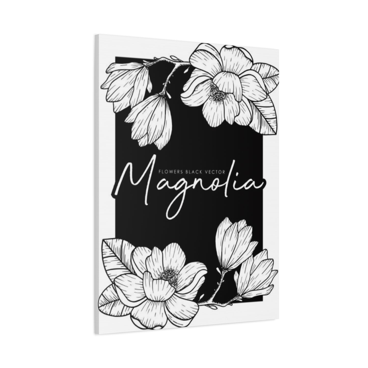 Magnolia Flower White Drawing Wall Art & Canvas Prints