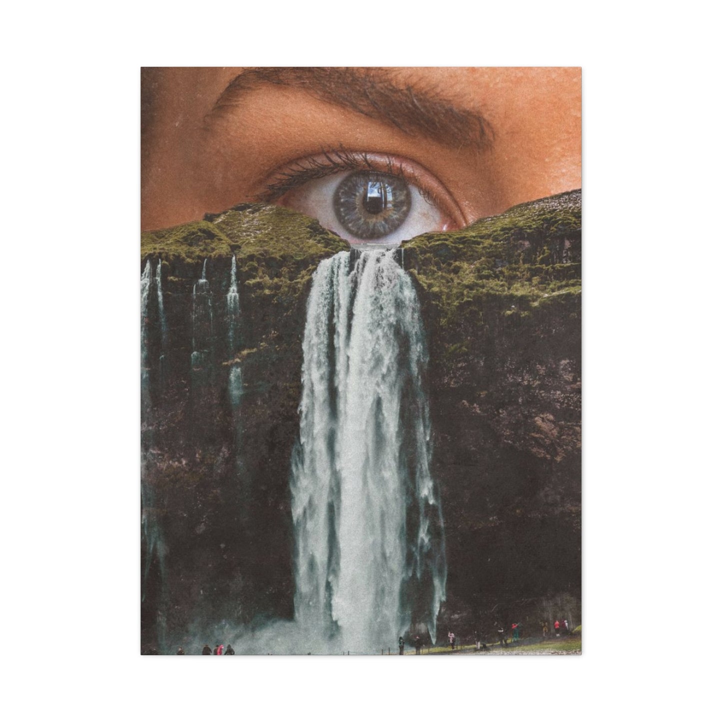 Eye Waterfall Abstract Painting Mixed Media Wall Art & Canvas Prints