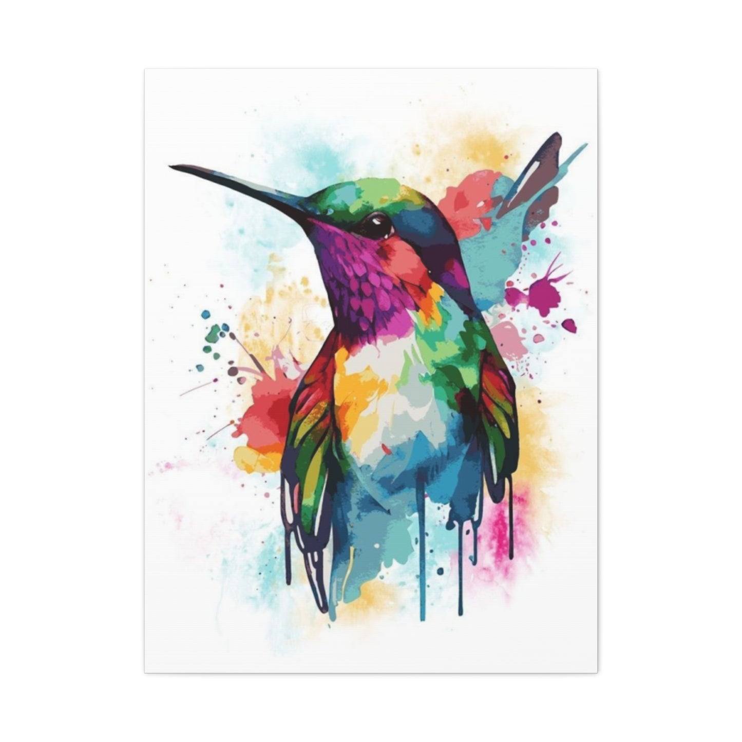 Colorful Humming Bird Painting Wall Art & Canvas Prints