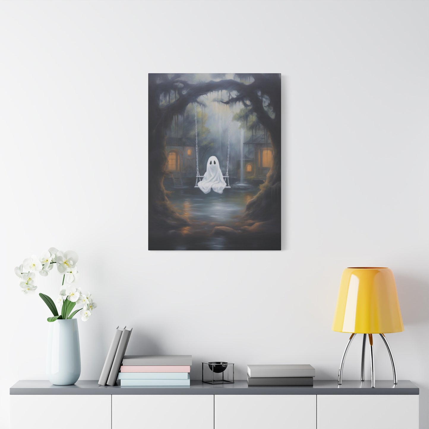 Halloween Scary Swing Painting Wall Art & Canvas Prints