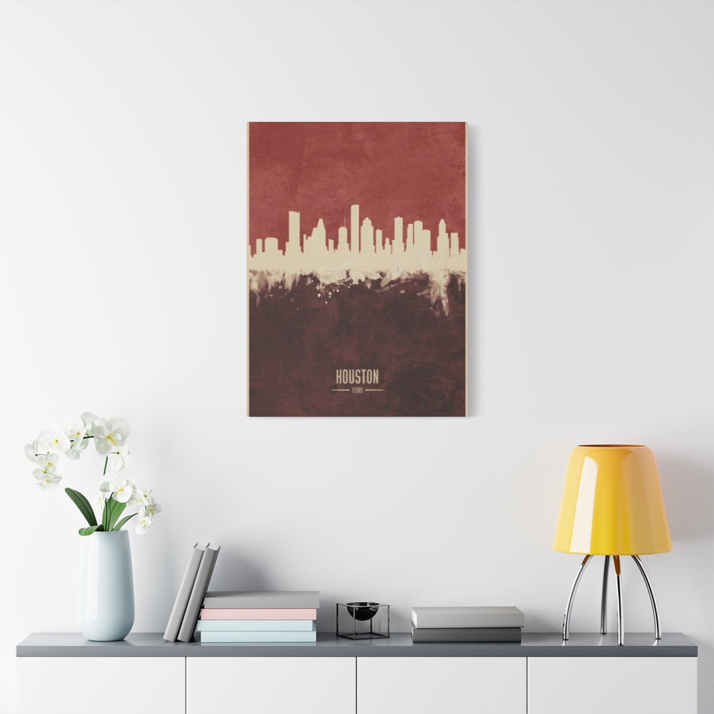 Charming Houston Skyline Painting Wall Art & Canvas Prints