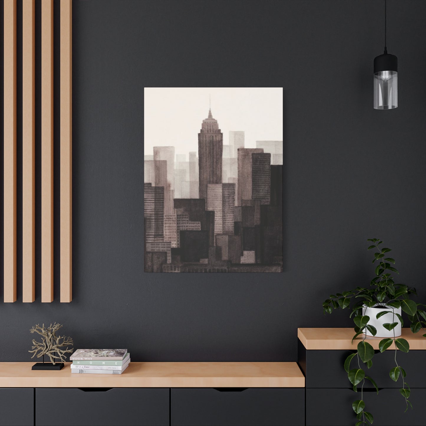 Black & White City Skyline NYC Skyline Wall Art & Canvas Prints