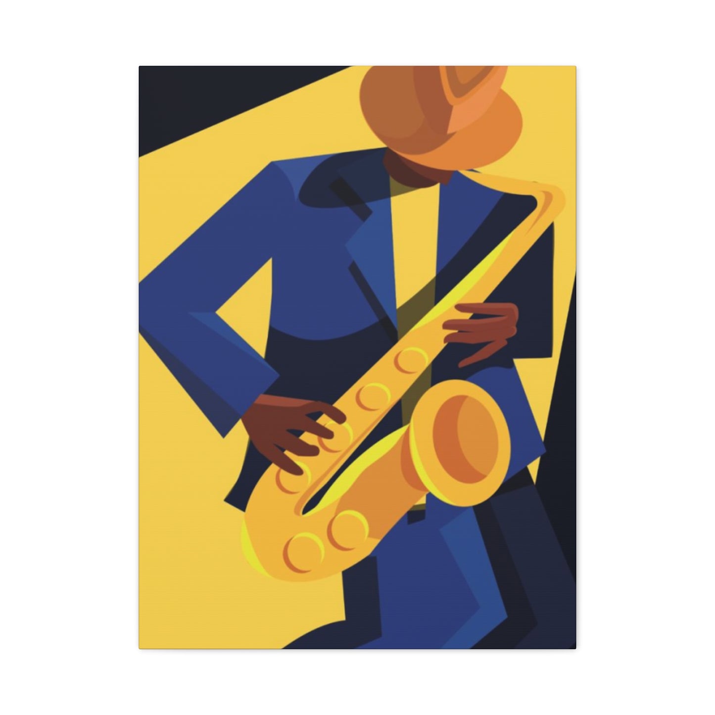 Artist With Saxophone Painting Jazz Wall Art & Canvas Prints