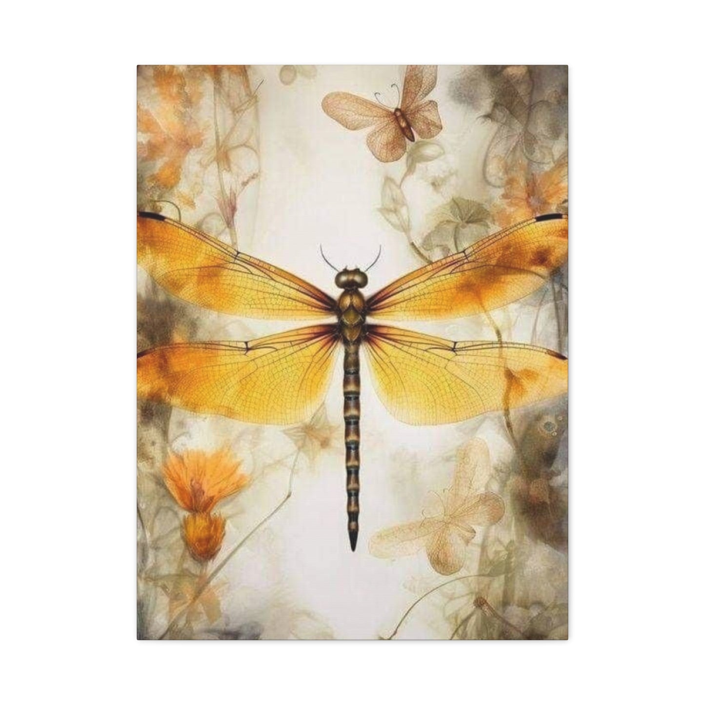 Light Brown Wing Dragonfly Wall Art & Canvas Prints