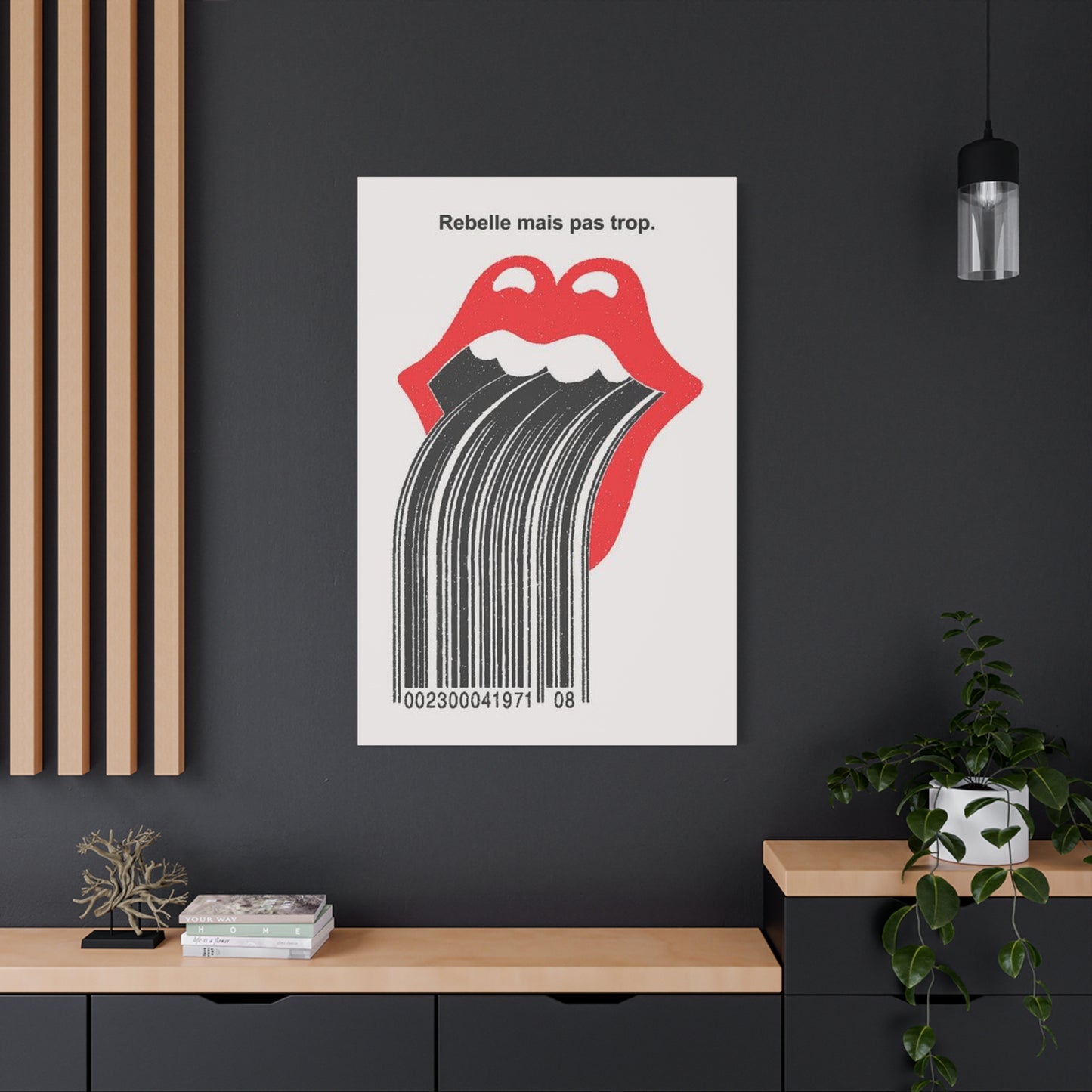 Bar Code Lips Painting Wall Art & Canvas Prints