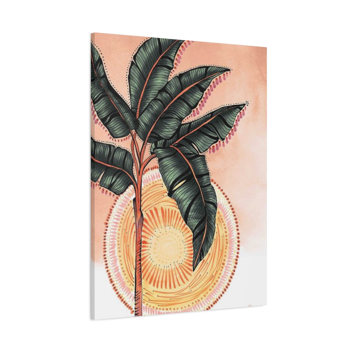 Sunset & Palm Tree Drawing Wall Art & Canvas Prints