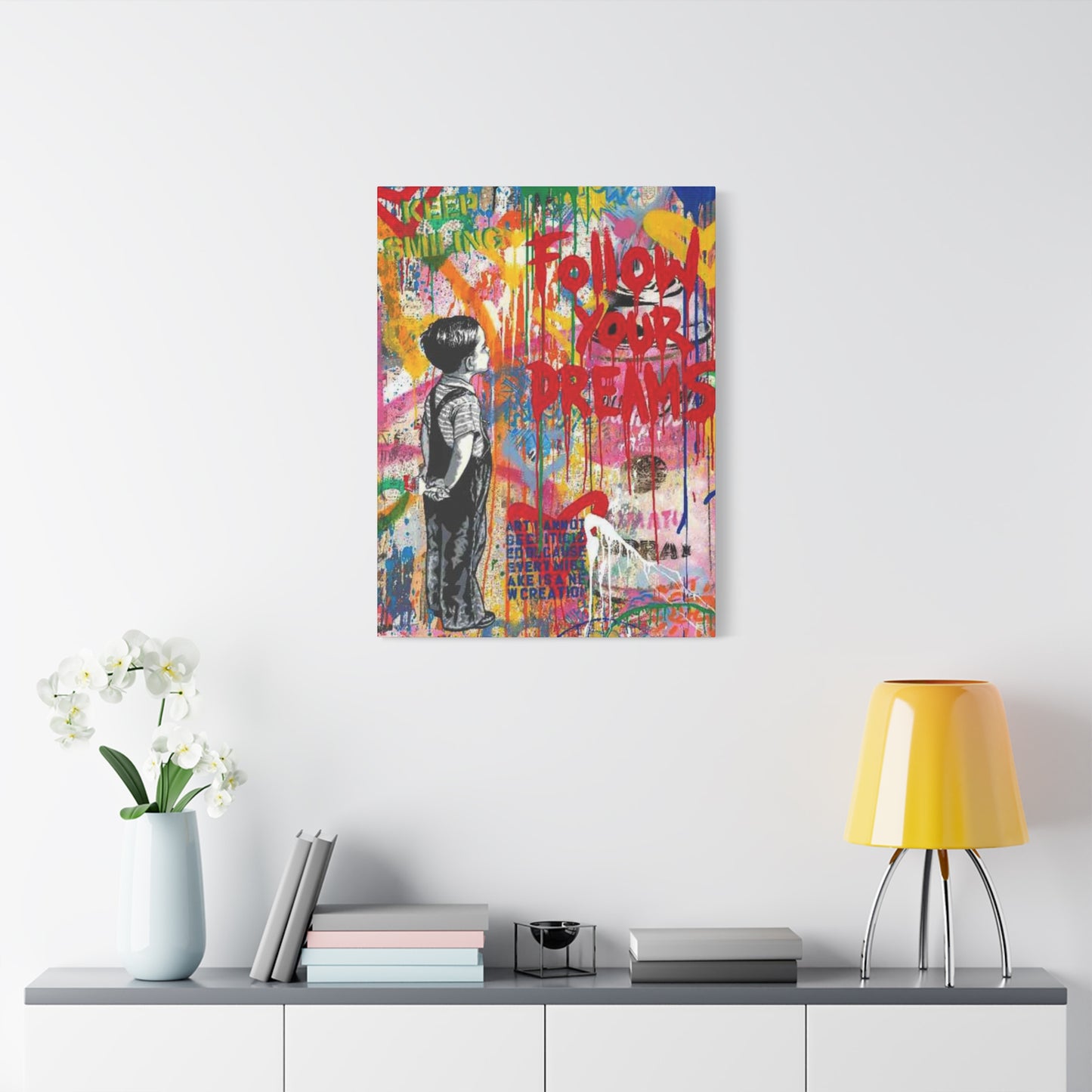 Child In Painting Abstract Mixed Media Wall Art & Canvas Prints