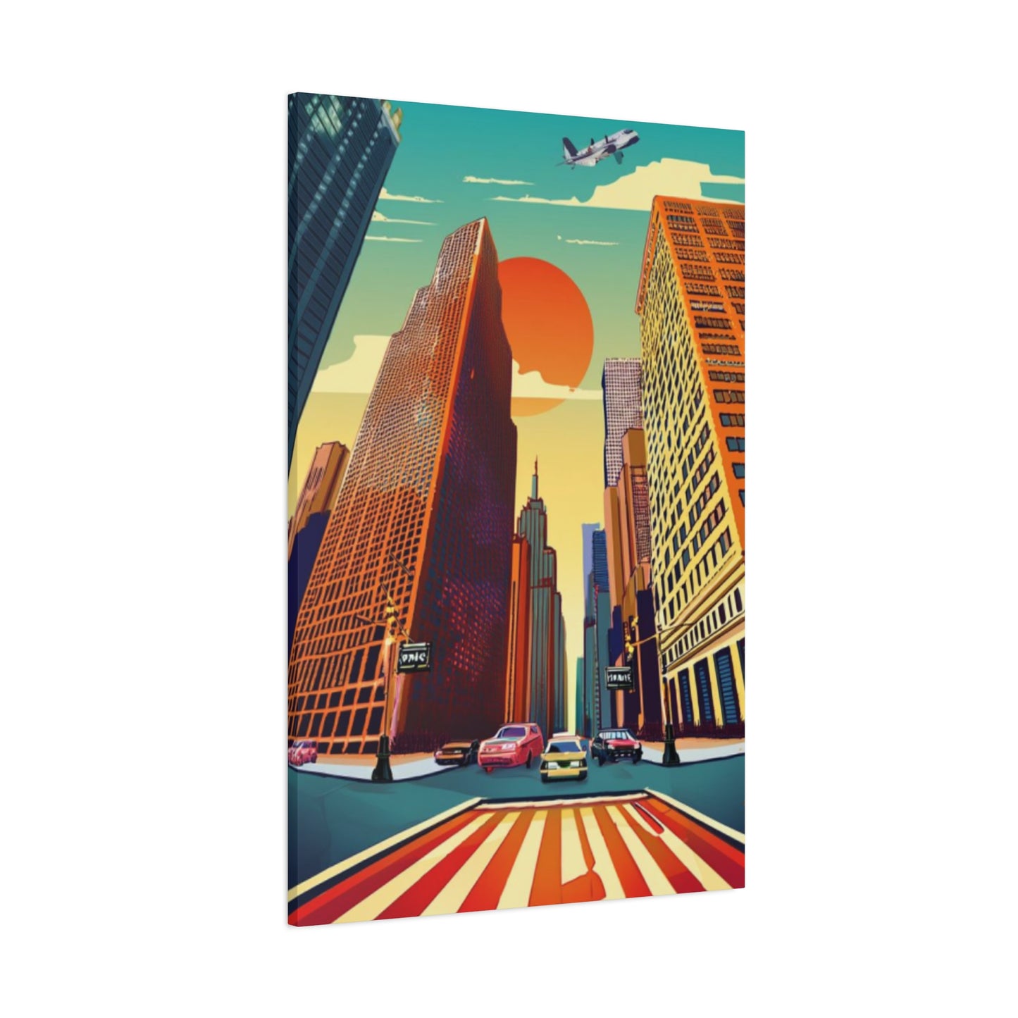 Fish Eye View Of New York Streets Poster NYC Skyline Wall Art & Canvas Prints