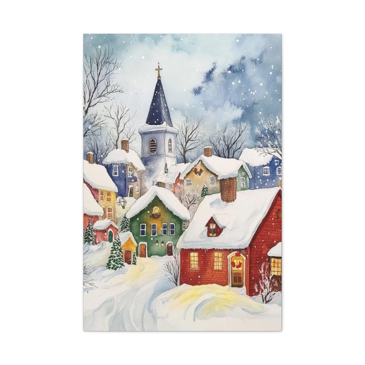 Snowy Town Wall Art & Canvas Prints