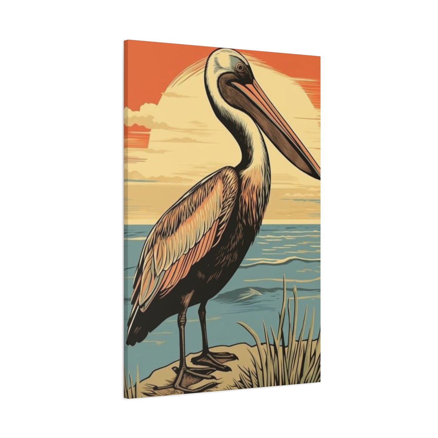 Colorful Painting Of A Pelican Wall Art & Canvas Prints