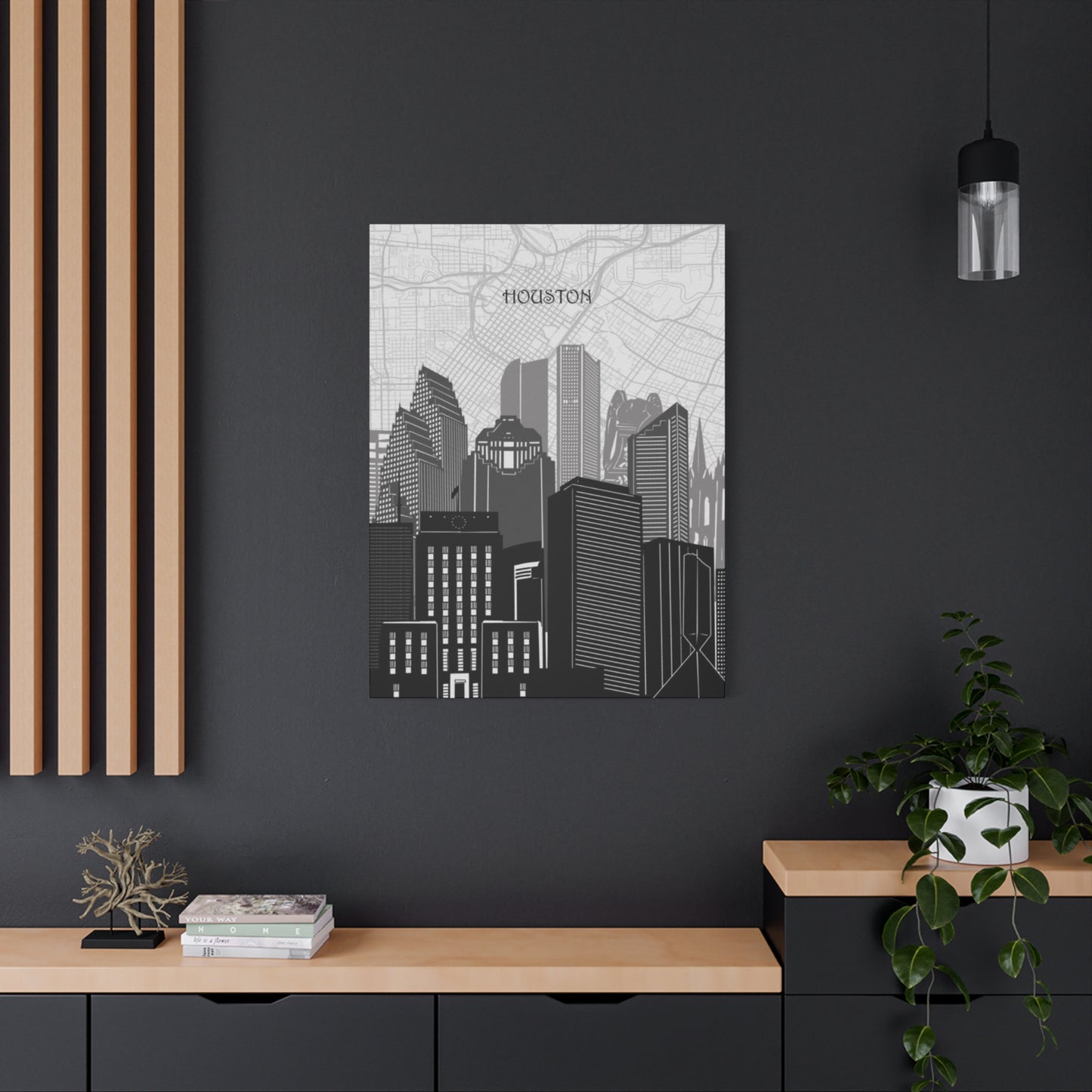 Black and White Houston Skylines Wall Art & Canvas Prints