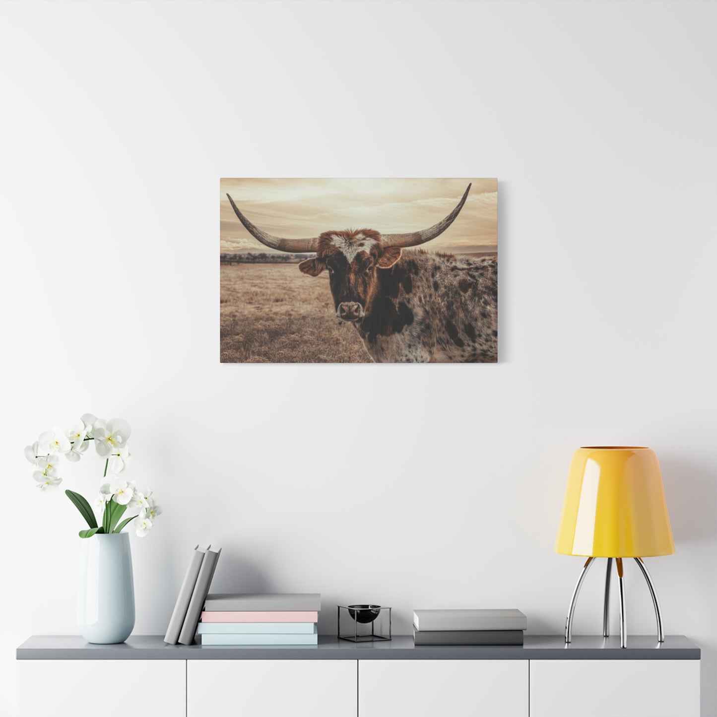 Wild Straight Long Horn Wall Art & Canvas Prints