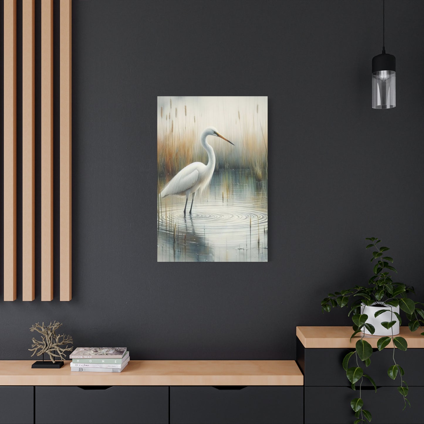 Beautiful Herons in Pond Wall Art & Canvas Prints