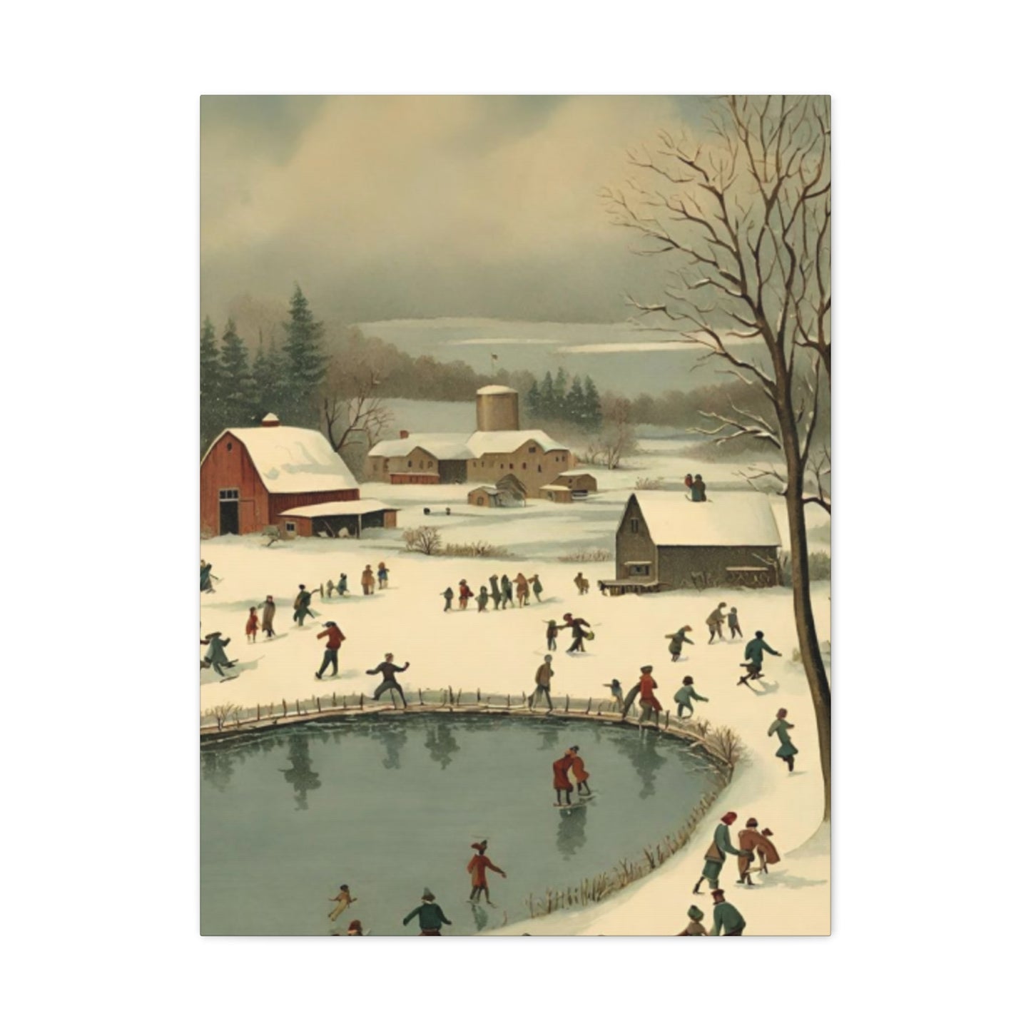 People Enjoying In Snow Wall Art & Canvas Prints