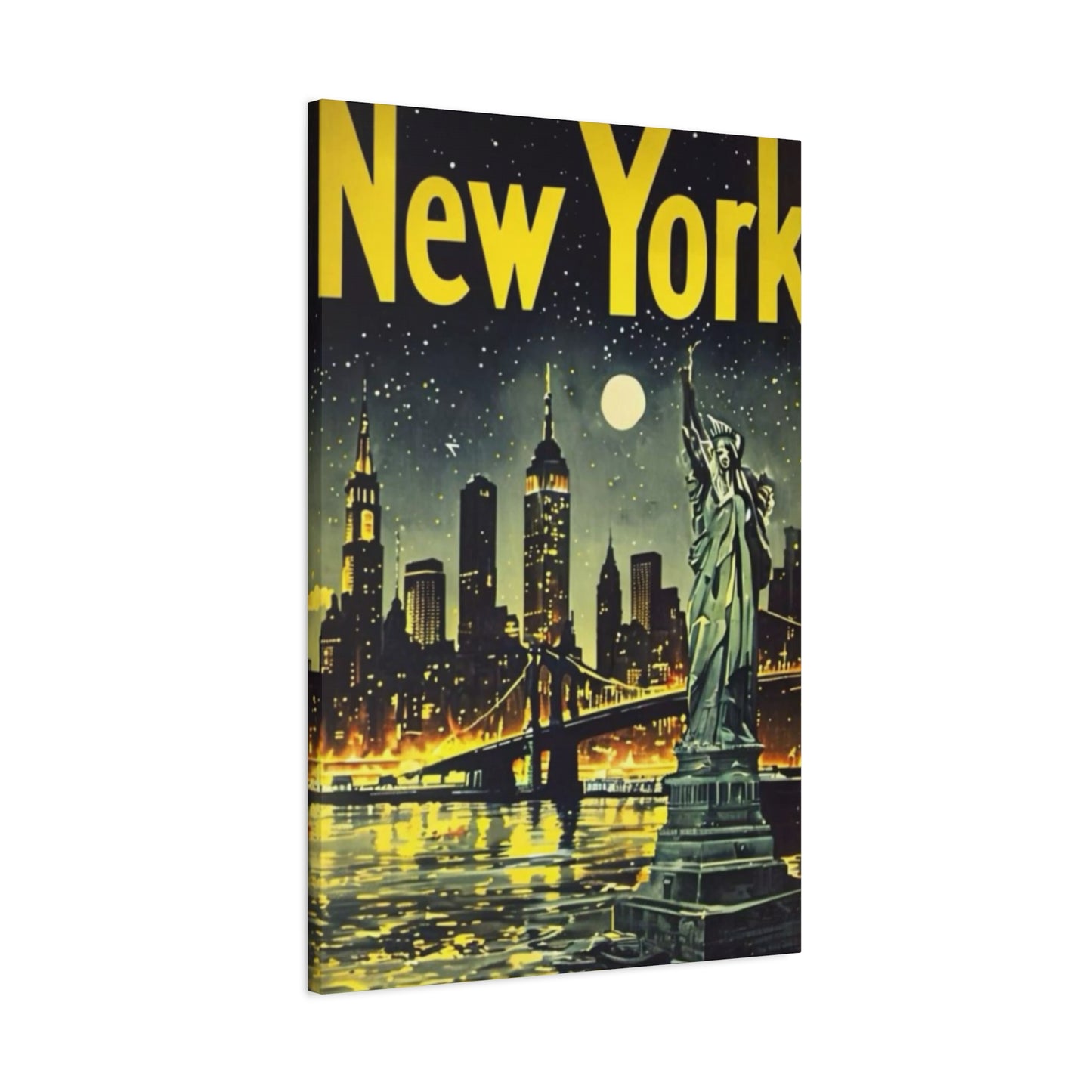 Night Cityscape Skyline Painting NYC Skylines Wall Art & Canvas Prints