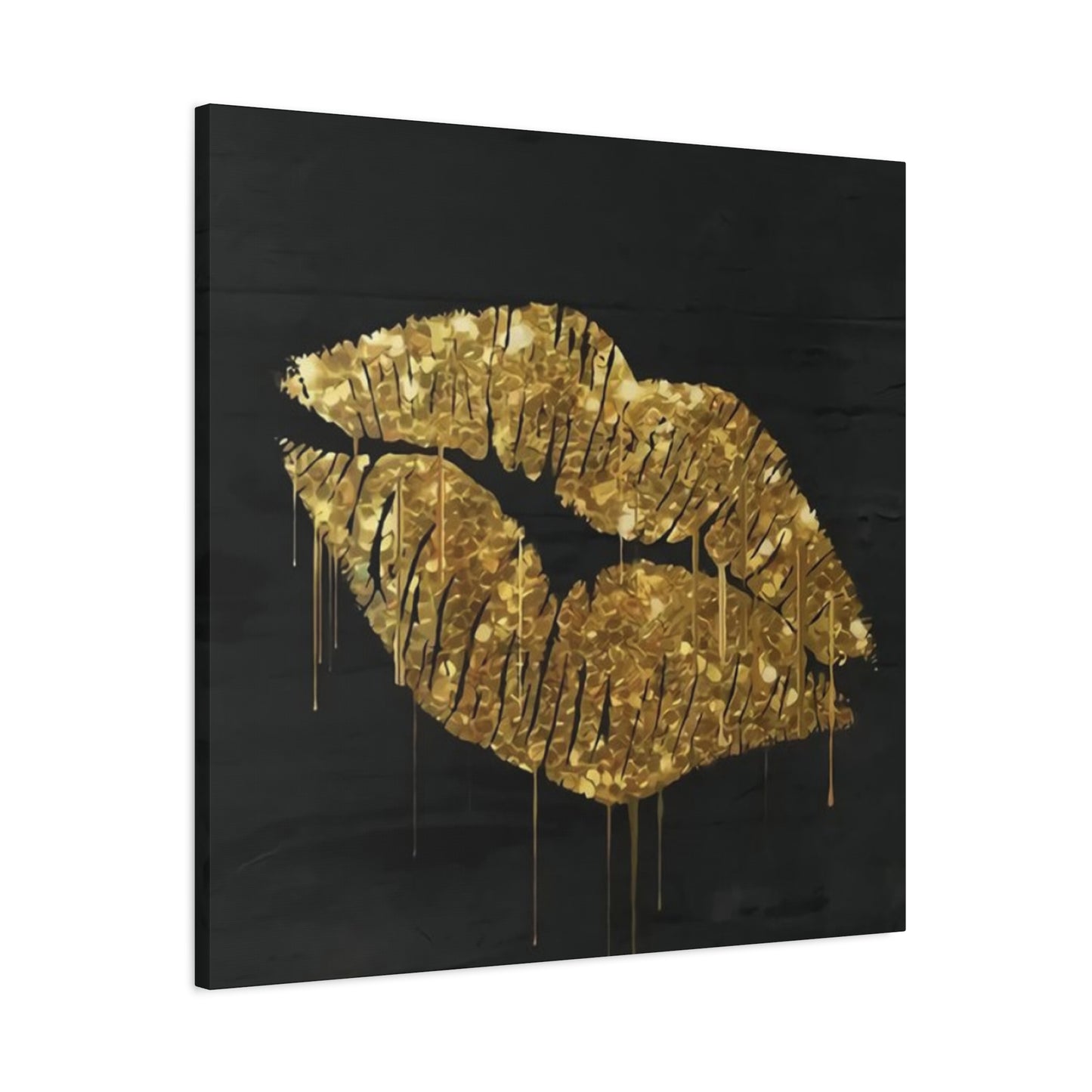 Golden Lips Wall Art & Canvas Prints