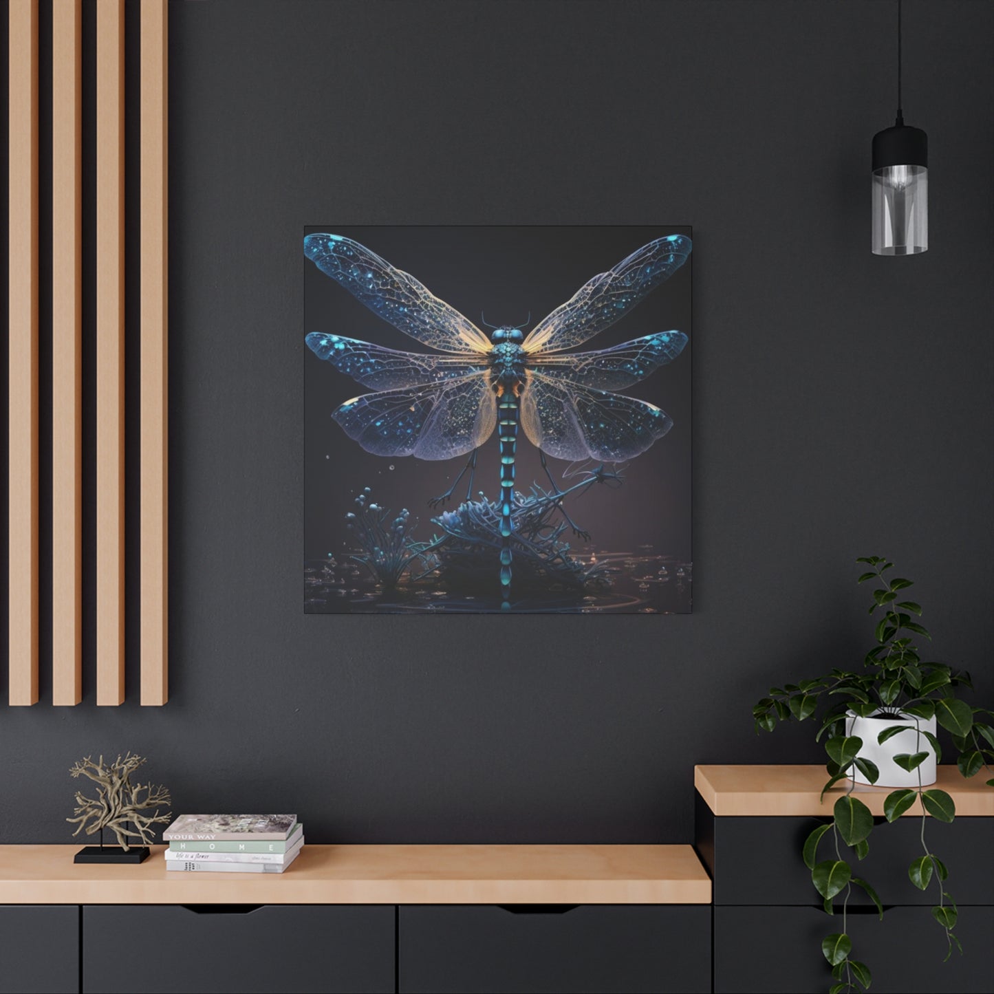 Dark Theme Dragonfly Wall Art & Canvas Prints