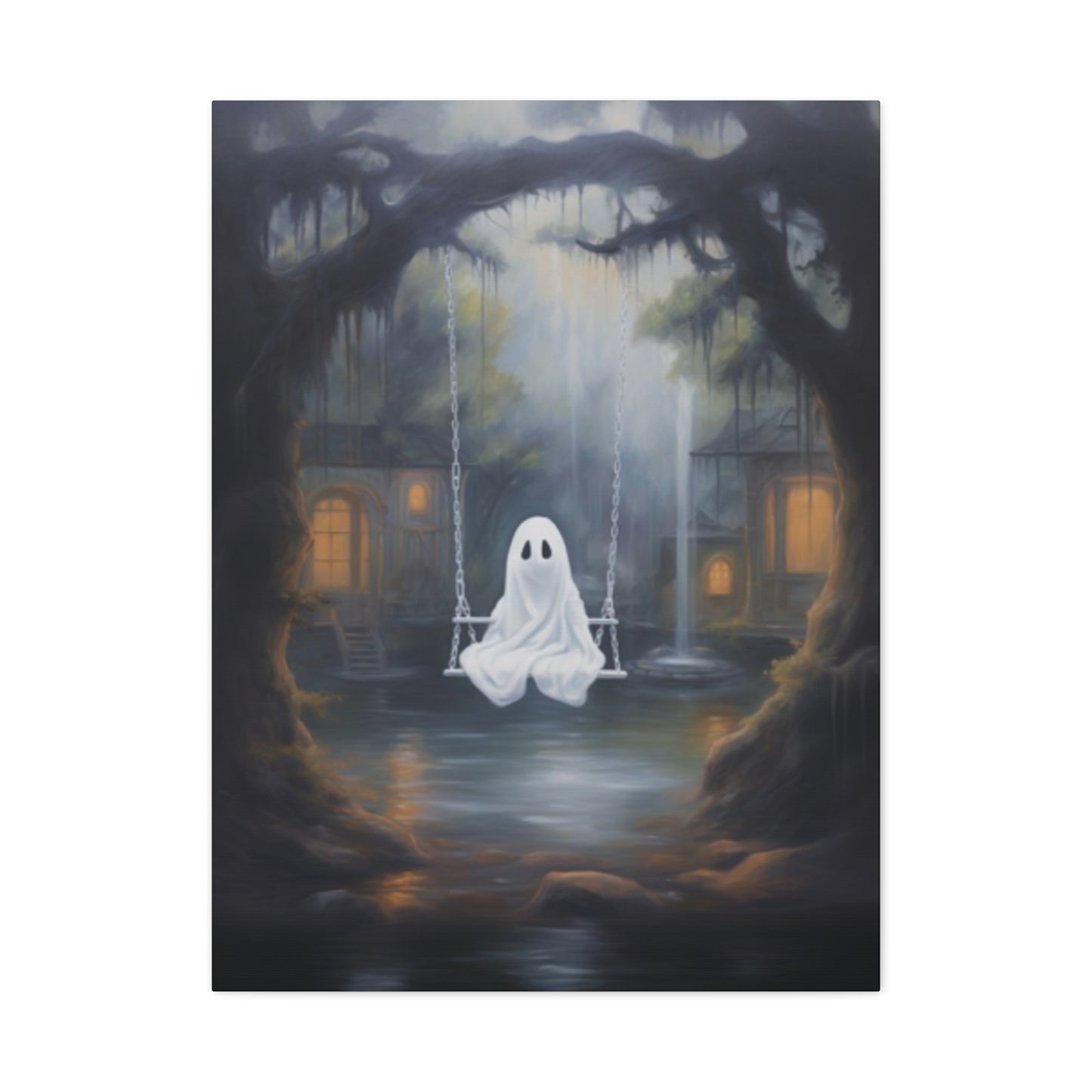 Halloween Scary Swing Painting Wall Art & Canvas Prints