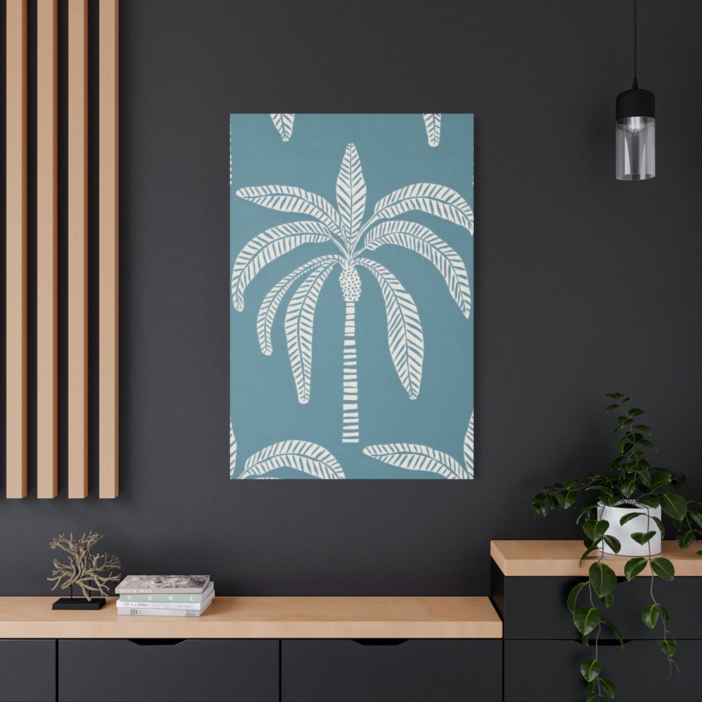 Blue Poster Of Palm Tree Wall Art & Canvas Prints